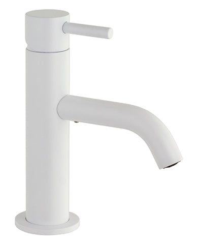 SINGLE LEVER LAVATORY CERAMIC 9/16 X 400 HOSES MINI MODEL MATT WHITE