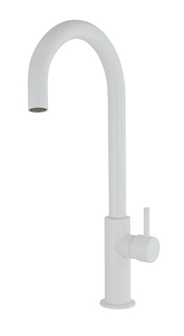 SINGLE LEVER SINK HIGH SPOUT CERAMIC CARTRIDGE MINI MODEL MATT WHITE