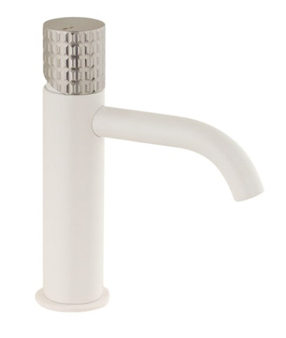 SINGLE LEVER LAVATORY ENERGY SAVING CARTRIDGE MIX40 MOD. M.WHITE INOX