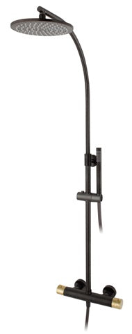 SHOWER MIXER, COLUMN ROUND CARTRID. THERMOSTATIC MIX40 MOD. PVD GUN-GOLD