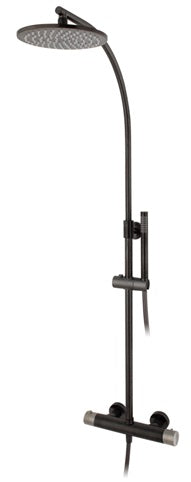 SHOWER MIXER, COLUMN ROUND CARTRID. THERMOSTATIC MIX40 MOD. PVD GUN-INOX