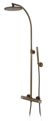 SHOWER MIXER, COLUMN ROUND CARTRID. THERMOSTATIC MIX40 MOD. DARK B.-INOX