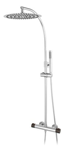 SHOWER MIXER, COLUMN ROUND THERMOST S. HEAD SS 12