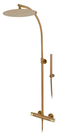 SHOWER MIXER, COLUMN ROUND THERMOST S. HEAD SS 12