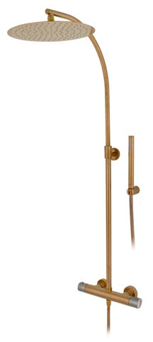 SHOWER MIXER, COLUMN ROUND THERMOST S. HEAD SS 12
