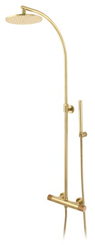 SHOWER MIXER, COLUMN ROUND THERMOST S. HEAD SS 12