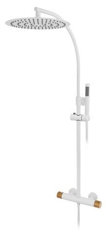 SHOWER MIXER, COLUMN ROUND THERMOST S. HEAD SS 12