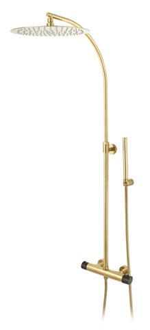 SHOWER MIXER, COLUMN ROUND THERMOST S. HEAD SS 12