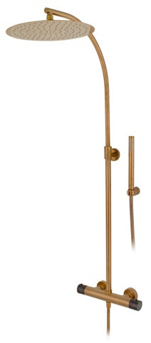 SHOWER MIXER, COLUMN ROUND THERMOST S. HEAD SS 12