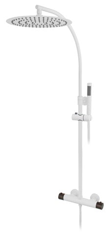 SHOWER MIXER, COLUMN ROUND THERMOST S. HEAD SS 12