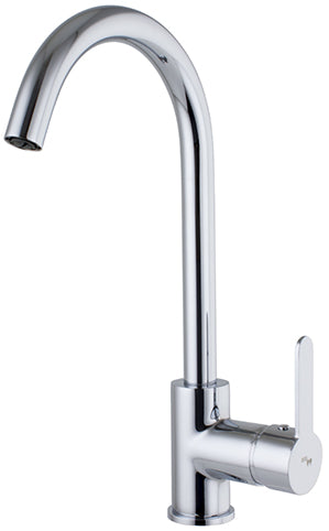 SINGLE LEVER SINK HIGH SPOUT CERAMIC 9/16 X 400 HOSES AURIN MOD. CHROME