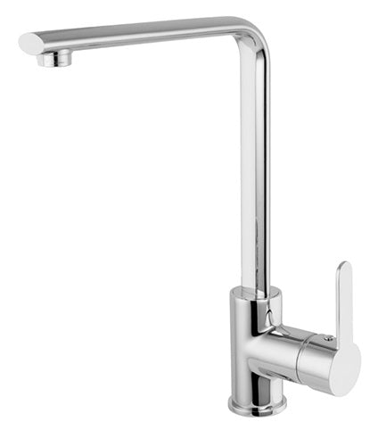 SING. LEVER 90¼ SINK HIGH SPOUT CERAMIC 9/16 X 400 HOSES AURIN MOD. CHROME