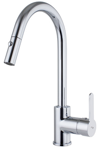 SING.LEVER SINK PULL OUT SHOWER CERAMIC 9/16 X 400 HOSES AURIN MOD. CHROME