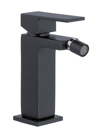 SINGLE LEVER BIDET CERAMIC 9/16 X 400 HOSES CUBIC MOD. MATT BLACK