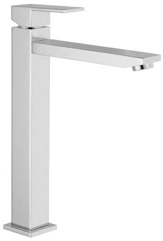 S. LEVER LAV. HIGH SPOUT 17 CM. CERAMIC 9/16 X 400 HOSES CUBIC MOD. CHROME
