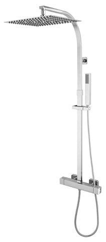 SHOWER MIXER, COLUMN SQUARE THERMOST S. HEAD SS 12