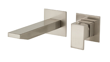 SINGLE LEVER LAV. BUILD IN WALL 25 MM CERAM. CARTRIDGE CUBIC MOD. SATIN NICKEL