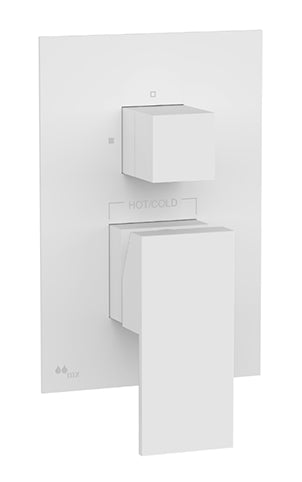 TRIM SINGLE LEVER SHOWER 2 WAYS SOLID FLANGE 7.87X4.72 CUBIC MOD. MATT WHITE
