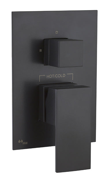 TRIM SINGLE LEVER SHOWER 2 WAYS SOLID FLANGE 7.87X4.72 CUBIC MOD. MATT BLACK