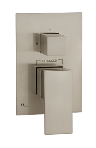 TRIM SINGLE LEVER SHOWER 2 WAYS SOLID FLANGE 7.87X4.72 CUBIC MOD. SATIN NICKEL