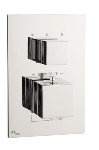 TRIM THERMOSTATIC SHOWER SOLID FLANGE 7.87X4.72 CUBIC MOD. CHROME
