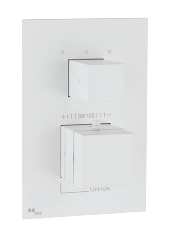 TRIM THERMOSTATIC SHOWER SOLID FLANGE 7.87X4.72 CUBIC MOD. MATT WHITE