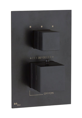 TRIM THERMOSTATIC SHOWER SOLID FLANGE 7.87X4.72 CUBIC MOD. MATT BLACK