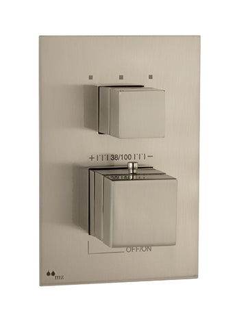 TRIM THERMOSTATIC SHOWER SOLID FLANGE 7.87X4.72 CUBIC MOD. SATIN NICKEL