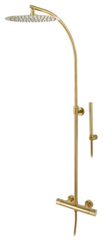 SHOWER MIXER, COLUMN ROUND THERMOST S. HEAD SS 12