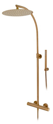 SHOWER MIXER, COLUMN ROUND THERMOST S. HEAD SS 12