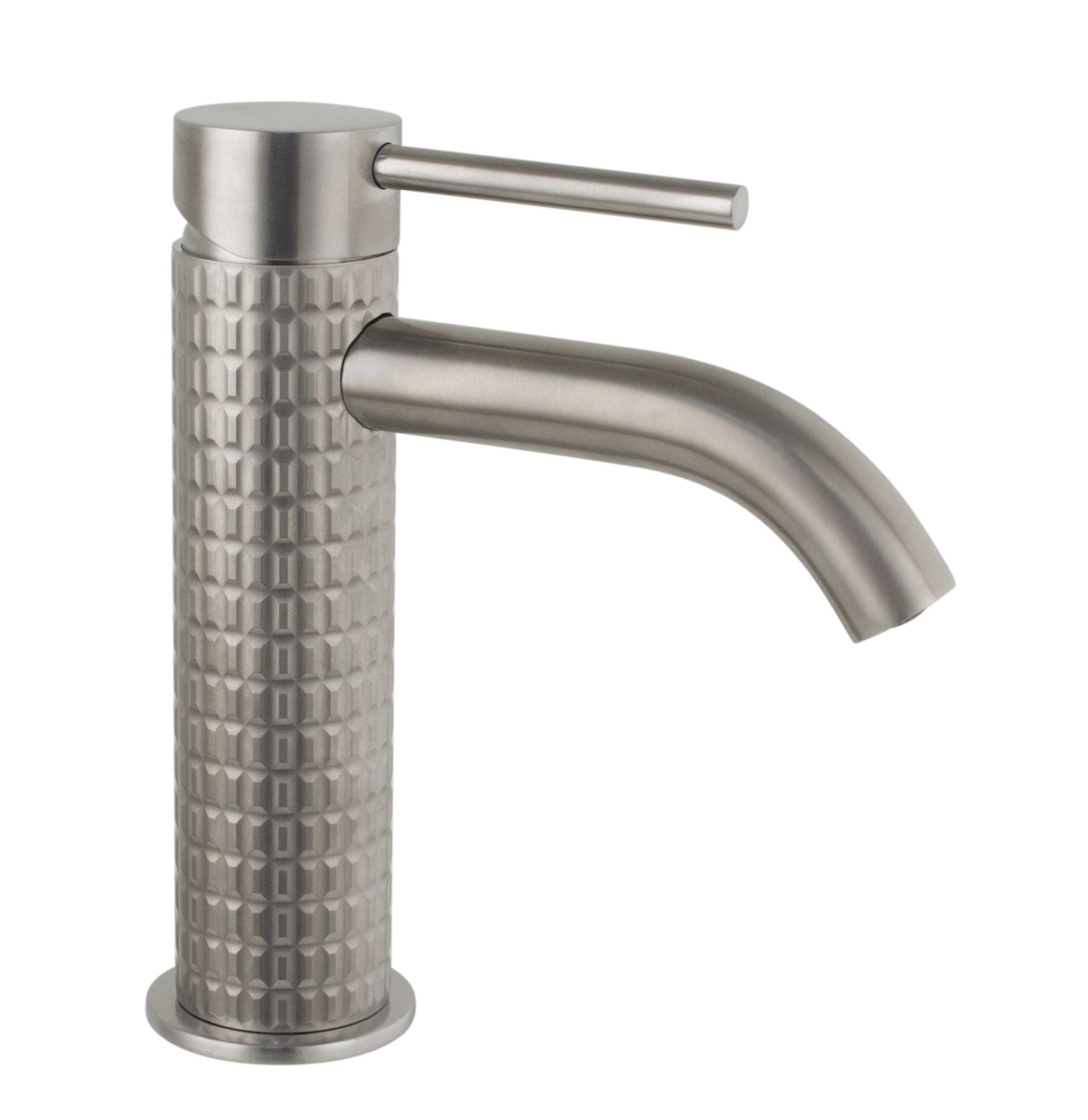DECORATED SINGLE LEVER LAVATORY ENERGY SAVING CARTRIDGE MINI40 MOD PVD INOX