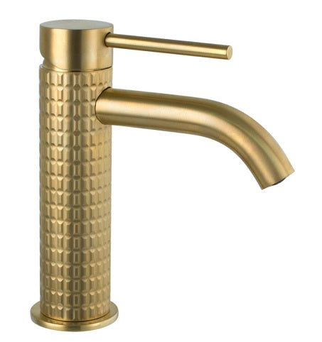 DECORATED SINGLE LEVER LAVATORY ENERGY SAVING CARTRIDGE MINI40 MOD BRUSHED GOLD