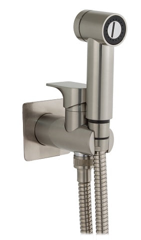 TOILET BUILD WALL ¯25 MM. CERAMIC HAND SHOWER ABS ARA MODEL SATIN NICKEL