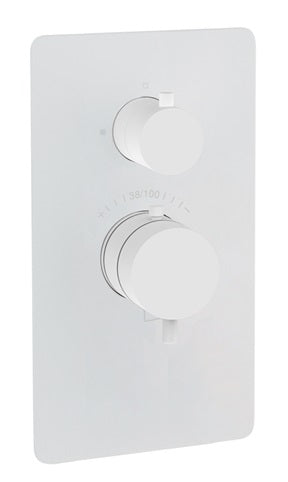 TRIM THERMOSTATIC SHOWER SOLID FLANGE 9.84X4.96 ARA MODEL MATT WHITE