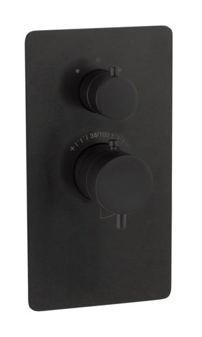 TRIM THERMOSTATIC SHOWER SOLID FLANGE 9.84X4.96 ARA MODEL MATT BLACK