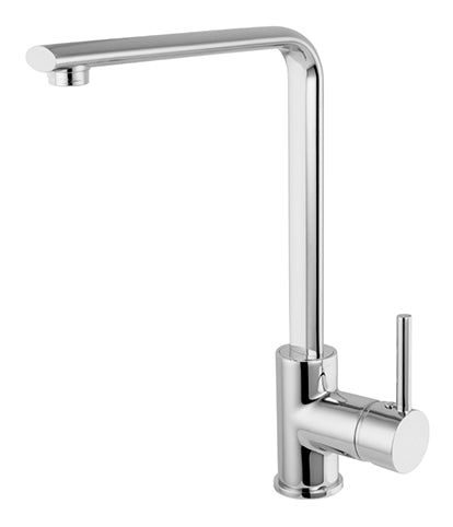 SING. LEVER 90¼ SINK HIGH SPOUT CERAMIC 9/16 X 400 HOSES MINIMA CHROME