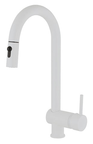 HIGH KITCHEN MIX/PULL OUT SPRAY CERAMIC 9/16 X 400 HOSES MINIMA MATT WHITE