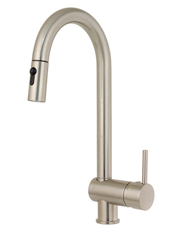 HIGH KITCHEN MIX/PULL OUT SPRAY CERAMIC 9/16 X 400 HOSES MINIMA SATIN NICKEL