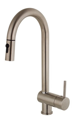 HIGH KITCHEN MIX/PULL OUT SPRAY CERAMIC 9/16 X 400 HOSES MINIMA PVD INOX