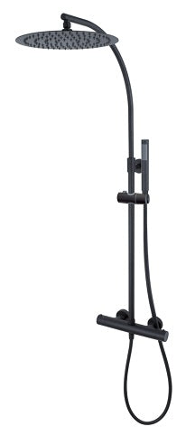 SHOWER MIXER, COLUMN ROUND THERMOST S. HEAD SS 12