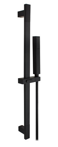 SLIDING BAR WITH FLEXIBLE HOSE AND HAND- SHOWER SQUARE,CUBIC MODEL MATT BLACK