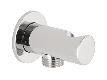 HOSE CONNECTOR AND HOLDER MINIMALIST M1/2 TO M1/2 NPT, CHROME