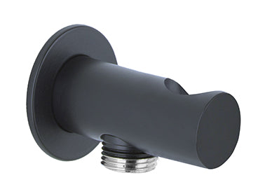 HOSE CONNECTOR AND HOLDER MINIMALIST M1/2 TO M1/2 NPT, MATT BLACK