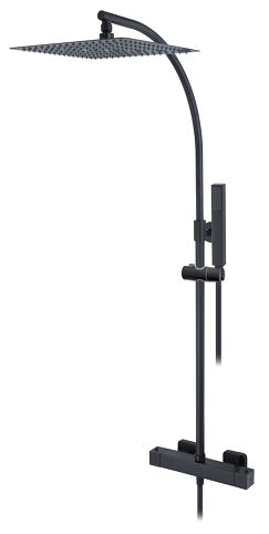 SHOWER MIXER, COLUMN ROUND THERMOST S. HEAD SS 12