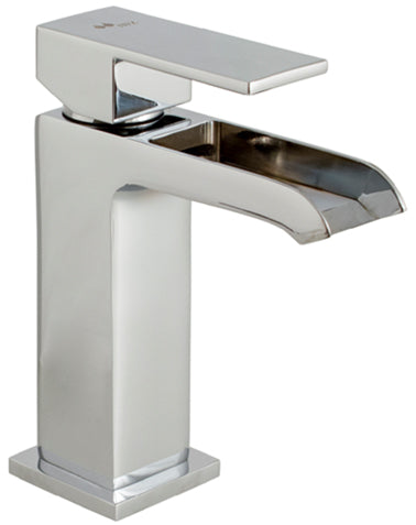 WATERFALL BASIN FAUCET OPEN CERAMIC 9/16 X 400 HOSES WATERFALL CHROME