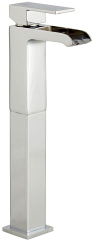 WATERFALL BASIN FAUCET OPEN HIG CERAMIC 9/16 X 400 HOSES WATERFALL CHROME