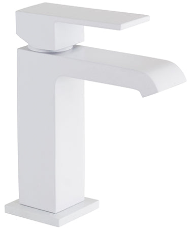 SINGLE LEVER LAVATORY CERAMIC 9/16 X 400 HOSES WATERFALL MATTE WHITE