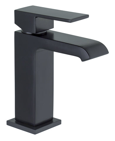 SINGLE LEVER LAVATORY CERAMIC 9/16 X 400 HOSES WATERFALL MATTE BLACK