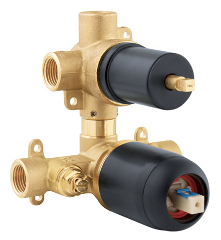 PRESSURE BALANCE, 2 WAYS ROUGH-IN VALVE SERV. STOP-CHECK VALVES. ROUND.MAT BLACK