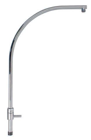 BRASS ROUND BENT SHOWER PIPE,D.19X620MM. CURVE RADIUS 250MM.HOLDER PIECE,CHROME